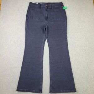 GAP‎ 70s Flare High Rise Jeans Womens 33 Black Denim Stretch Western NEW